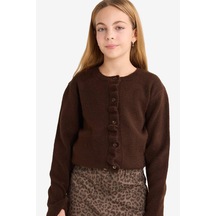 Defacto Kız Çocuk Bisiklet Yaka Düğmeli Hırka G3064a825aubn45 Kahve-bn45