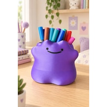 Cute Ditto Kalemlik Kız Çocuk Odası Dekoratif Masa Üstü Kalemlik Parlak Mor