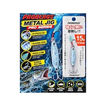 Proberos 15 Gr Metal Jig Buz Mavisi Gümüş Hologramlı 3d Gözlü Çift Iğneli Parlak Reflektörlü