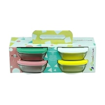 96840 Puding 4'lü Cam Saklama Kabı - 310 Ml