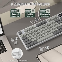 Rk86 Kablosuz Mekanik Klavye, Gaming Klavye Conta Montajlı, 3 Mod 2.4ghz/bluetooth/type C Apex Pro Tkl Rgb 75% Oyuncu Klavyesi, Tft Renkli Ekran, Topuz, Hot Swappable Doğrusal Anahtar