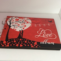Aşk Temalı Ahşap Kapaklı Kendin Yap Fotoğraf Albüm Defter