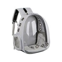 Dışarı Çıkarken Kediler İçin Şeffaf Sırt Çantası Yan Kapaklı Gri