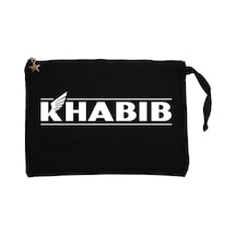 Khabib Logotype Siyah Clutch Astarlı Cüzdan / El Çantası Siyah