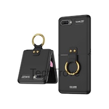 Samsung Uyumlu Galaxy Z Flip Kılıf Yüzüklü Kapak