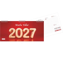 Eko 2027 Spiralli Masa Takvimi 12x33 Dar Beyaz