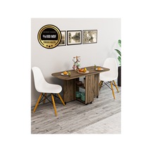 Oval Masa Açılır Katlanır Fonksiyonel Mdf Ceviz