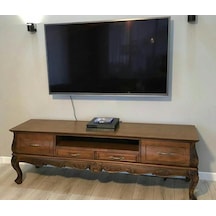 Mkd - Btv 110 / 180 Cm Bombeli Oymalı Plazma Tv Sehpası Ceviz