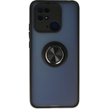 Xiaomi Redmi 10c Uyumlu Kılıf Montreal Yüzüklü Silikon Kapak - Siyah