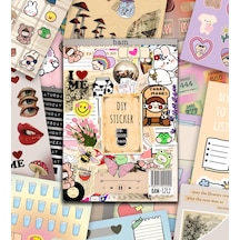 Vintage My Dıy Sticker Book 24 17 Cm 16 Sayfa Özel Tasarım Rengarenk Sticker Kitabı Karışık