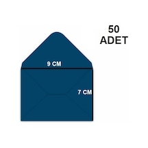 50 Adet Mavi Renkli Küçük Zarf 7x9