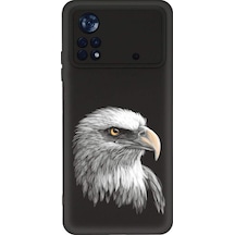 Poco X4 Pro İle Uyumlu Kartal 0214c Tasarımlı Siyah Lansman Kılıf Çok Renkli