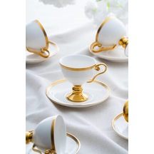 Acar Thelma Gold 6 Kişilik Kahve Fincanı Takımı - 100 Ml Beyaz