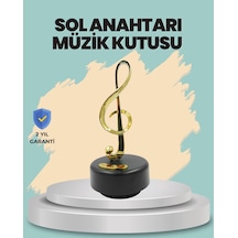Altın Nota Sol Anahtarı Müzik Box Döner Mekanizmalı Hediyelik