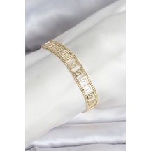 Gold Renk Labirent Model Kadın Bileklik - Ebj251219w38849 Bakır