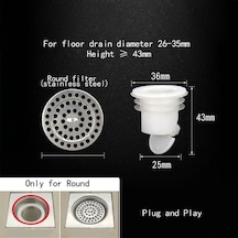 Joyhub Mingjin Shop2 Tip 1 Stili Yer Sifonu Çekirdek Paslanmaz Çelik Deodorant Böcek Geçirmez Banyo Derin Su Mühür U Tipi Tuvalet Kanalizasyon Lavabo Anti-koku Kapağı I4v9hb Renkli Çok Renkli