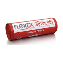 Florex Tıbbi Atık Baskılı Büyük Çöp Poşeti 470 Gr. (10 Rulo / 100 Adet)