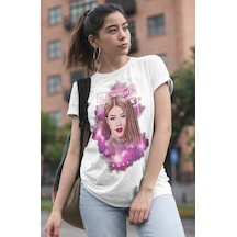 Blackpink Rose Baskılı T-shirt Unisex K-pop Baskılı Tişört 001