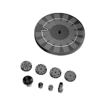 Ximistore9 Güneş Enerjili 1.0w 190l/h Suları Yükselten, 6 Farklı Nozzle İçeren, Bahçe/havuz İçin Uçan Manzaralı Fonten