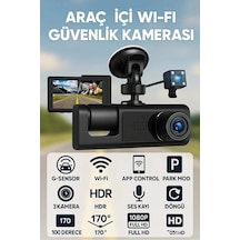 Full Hd 3 Kameralı Araç Kamerası Ön İç Arka Kayıt Ve Gece Görüşlü G Sensörlü Geniş Açılı