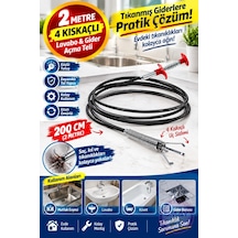 200cm Yaylı - Kıskaç Lavabo - Gider Vb.temizleme - Çok Amaçlı Çubuk 4801