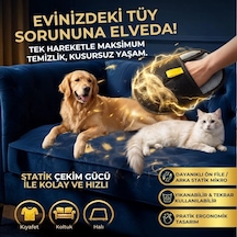 Evcil Hayvan Tüy Temizleme Eldiveni, Statik Mikro Tüy Toplayıcı Kedi Köpek Tüyü İçin Koltuk, Halı Ve Kıyafet Temizleme Eldiveni Bx40