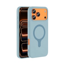 Joko Apple Uyumlu iPhone 18 Pro/17 Pro Z Silikon Magsafe Kapak - Açık Mavi Çok Renkli