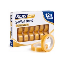Şeffaf Bant 12'li Paket Para Bandı Seloteyp Selobant Kırtasiye Bandı 12 Mm X 33 Metre