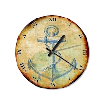 Gemi Çapası Analog Duvar Saati (408149114) Çok Renkli