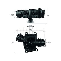 BEHR MAHLE TI23388 Termostat 88°C Plastik Govdeli (BMW: M57 E39-E46-E53 / Landrover: Range Rover 3.0D ) (WH796816)