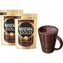 Nescafe Gold  200 G Paket x 2 Adet + Nestle Kupa Bardak li
