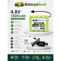 4.8v 1300mah Oyuncak Araba Pili Siyah Soket + Usb Şarj Cihazı Rc Araç Batarya Seti