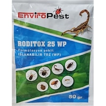 Enviro Pest Roditox 25 Wp Toz Kene Pire Akrep ve Tahtakurusu 50 G