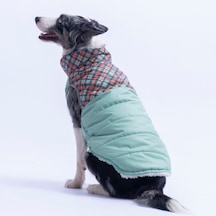 Yeşil Plaid Ekose Desen Yelek Büyük Irk Köpek Yeleği Köpek Kıyafeti Köpek Yağmurluk