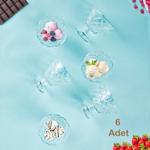 Porsima 1108 6lı Ayaklı Dondurma Magnolia Kasesi Sunum Kase Seti