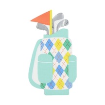 Meri Meri - Golf Bag Shaped Napkins - Golf Çantası Şekilli Peçeteler - 16 Adet
