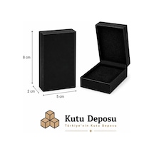 5x8x2 Cm Tam Kapaklı Selefonlu Süngerli Takı Kutusu - Siyah Demonte 50 Adet