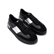 Tamer Tanca Kadın Hakiki Deri Siyah Sneakers & Spor Ayakkabı 817 088 Bn Ayk Sk24-25 Syh Cılt/syh Suet Siyah