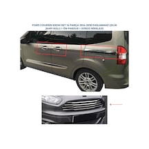 Ford Courier 3'lü Krom Set Kapı Kolu+ön Panjur+sürgü Nikelaji 2014-2018 Arası Uyumlu Paslanmaz Çelik