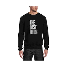 The Last Of Us Eskitme Yazlı Baskılı Siyah Erkek Sweatshirt (528826081)