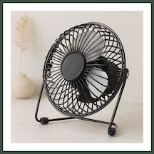 Bezos Usb Şarjlı Metal Mini Masaüstü Fan 14.5x7.5x15 Cm Nhr