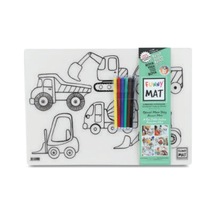 Funny Mat - İş Makineleri Ve Taşıtlar 6'lı Kalem Hediyeli 30 X 40 Cm