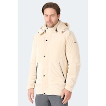 Slazenger Grım Erkek Çıkarılabilir Kapişonlu Bej Mont & Kaban Bej