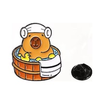 Capybara Kadın Broş, Çocuk Broş, İğneli Broş, Klipsli Broş Yaka Broşu, Çeket Yaka İğnesi, Mineli B77
