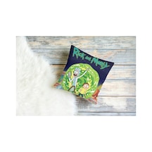 Rick And Morty Desenli Kare Yastık Kılıfı Çok Renkli