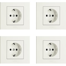 Ovivo Grano Beyaz Topraklı Priz Çerçeveli 4  Adet