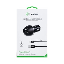 Bevius Bvs-au511 Siyah 12w Lightning Kablolu Araç Şarj Cihazı