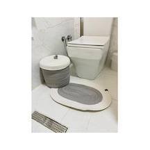 Jüt,hasır,2 Li,banyo Paspas Ve Sepet ,bohem Tarzı ,iskandinav Paspas/sepet Gri Krem Gri Krem