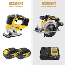 Dewalt DCS334NT 18V Dekupaj + DCS565NT 18V Daire Testere + 2 Akülü İkili Set