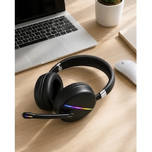 Kablosuz Bluetooth 5.0 Kulaklık Rgb Işıklı Tasarım - Lisinya Çok Renkli